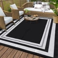 thumbnail image 3 of Reversible Waterproof Outdoor Rug, Plastic Straw Patio Mat Lightweight Portable Large Area Carpet, Modern Geometric Design, Multiple Sizes and Colors, 3 of 9
