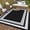Black White, variant on ZACOO 8'x10' Multi-Border Outdoor Rug, Waterproof UV Resistant Patio Carpet with Corner Ties for Patio Deck Balcony RV Beach Use, Peony Brown