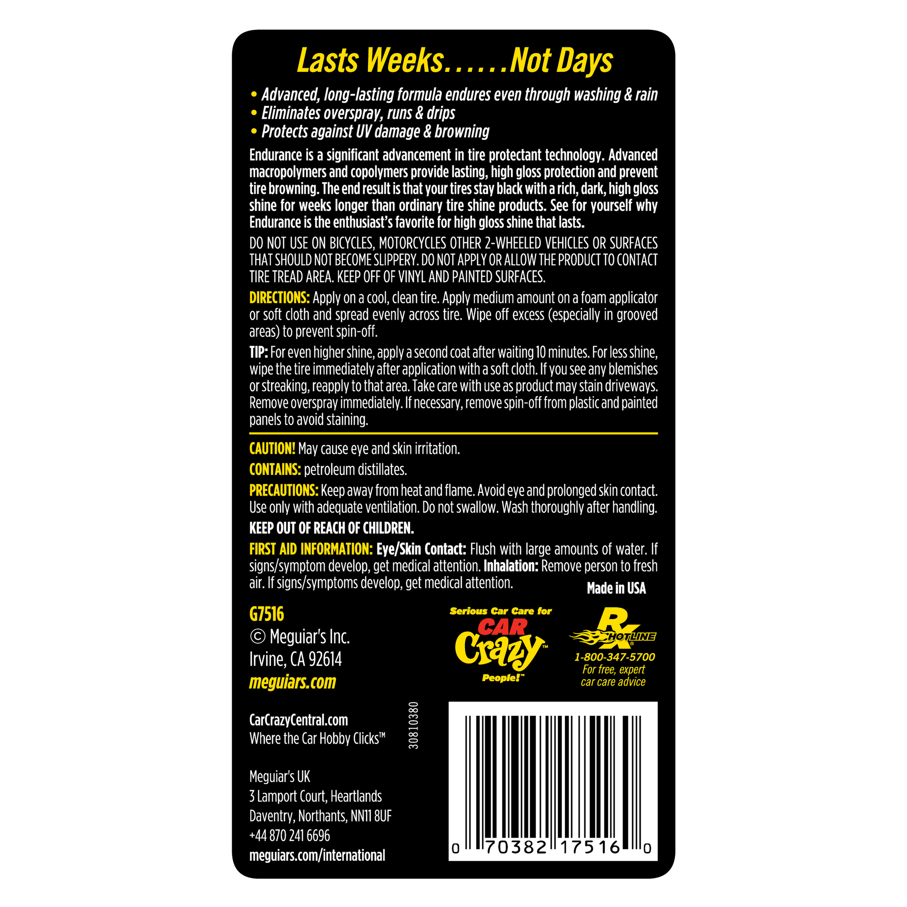Meguiar's G7516 Endurance Tire Gel 16 Oz photo 7