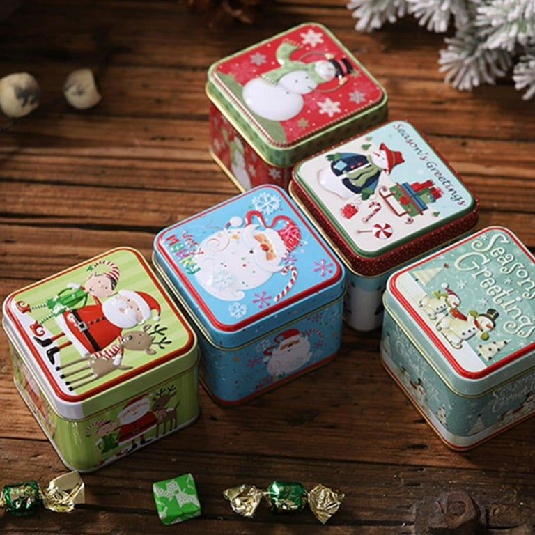 MAGICLULU Box Candy in Bulk Coffee Bean Container Metal Tin Containers Food  Tinplate Containers Small Containers for Organizing Tea Leaf Christmas
