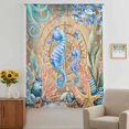 thumbnail image 2 of Seahorse Coastal Sheer Curtains 45 Inches Long, Summer Nautical Starfish Coral Brown Anchor Light Filering Curtains, Breathable Simi Curtain Privacy Drapes for Kitchen Bathroom Small Window Treatment, 2 of 9