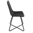 thumbnail image 3 of Cortesi Home Tangier Dining Chair in Charcoal Black Faux Leather with Black Metal Legs(Set of 2), 3 of 5