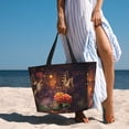 thumbnail image 5 of Goofa Butterfly Sitting on a Flower Print Beach Bags Waterproof Beach Tote Bag Zipper Sandproof Swim Pool Bag Large Tote Beach Vacation Travel, 5 of 6