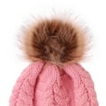 thumbnail image 4 of Herrnalise Winter Warm Pure Color Ladies Braid Ball Pullover Knit Hat, 4 of 5
