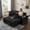 Black, variant on Ucloveria Convertible Sleeper Chair Bed, 3-in-1 Fabric Futon Sofa Bed with USB Port, Foldable Table, Pillow & Adjustable Backrest, Single Sleeper Sofa Small Couch Bed for Dorm Bedroom College, Black