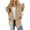 Khaki, variant on Winter Women's Button Down Puffer Vests Ruffle Sleeve Padded Gilet with Pockets