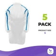 thumbnail image 2 of White Disposable Isolation Gowns, 35 GSM SMS Protective PPE, 5 Count, Small, 2 of 8