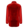 thumbnail image 5 of Women's Velvet V-Neck Dress - Long Sleeve Mesh Patchwork Polka Dot Collared Pockets Mini Dresses for Cocktail Party Night, 5 of 7