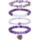 thumbnail image 1 of 4 pulseras de amatista, hermosas pulseras de cuentas de amatista, elegantes pulseras rectangulares, pulseras de piedra únicas, regalos de aniversario de cumpleaños para mujeres y parejas., 1 of 7