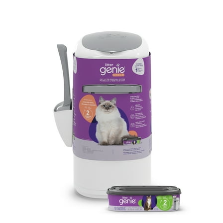 Litter Genie Style Cat Litter Disposal System for Odor Control, Includes One Starter Refill, 14 ft