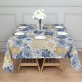 thumbnail image 3 of Pioneer Flower Floral Print Pattern Square Tablecloth,Waterproof Square Table Cover,Wipeable Spillproof Washable Table Cover for Home Kitchen Party Decor 60"x60"(152x152cm), 3 of 6