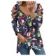 thumbnail image 1 of Sudaderas de cuello redondo de Navidad de manga larga para mujer, suéter holgado informal, blusa con estampado de gato y Papá Noel, ropa de otoño Pompotops gfhjh20802, 1 of 5