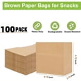 thumbnail image 2 of 100pcs Small Brown Paper Bags for Snacks, Greaseproof Kraft Paper Bags, Recyclable, and Biodegradable, Small Brown Kraft Wrappers For Popcorn, Cookies, Fries, Crafts, Gift Wrapping Bag in Bulk, 2 of 7