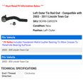 thumbnail image 2 of Left Outer Tie Rod End - Compatible with 2003 - 2011 Lincoln Town Car 2004 2005 2006 2007 2008 2009 2010, 2 of 2
