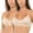2PK: BEIGE/BEIGE, variant on Women's Seamless V-Neck Padded Bralette with Adjustable Straps (One Size Fits All)