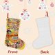thumbnail image 3 of Hamburguesas de Bob Tema: Calcetines de Navidad, fino lino blanco para colgar en escaleras y chimenea, decoración navideña para el hogar, regalo de Navidad. 45cm × 32cm, 3 of 5