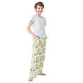 thumbnail image 4 of FORMRS Kids Pajama Pants with Pockets Size 6-8Y Boys Lounge Sleep Bottoms, Birds Sunflowers, 4 of 8