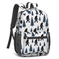 thumbnail image 2 of Bigfoot and Tree White Pattern 17" School Backpacks for Teens,Waterproof Oxford Fabric,S-Shape Padded Straps for School,Travel,Hiking,Camping, 2 of 6
