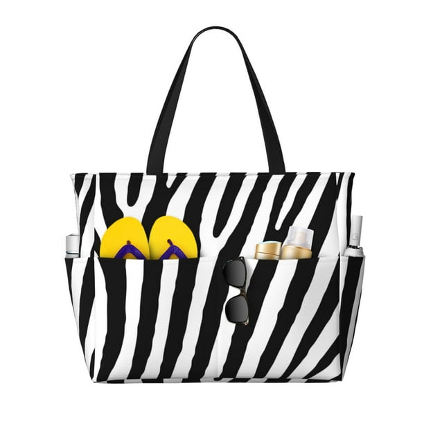 Easygdp Zebra Bolsa de Viaje de Playa de Gran Capacidad, Bolsa Tote Perfecta para la Playa, Escapadas de Fin de Semana y Viajes