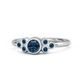thumbnail image 2 of 4mm Round Shape London Blue Topaz 925 Sterling Silver Mother's Day Gift Ring Earrings Pendant Set Ring Size 7, 2 of 5