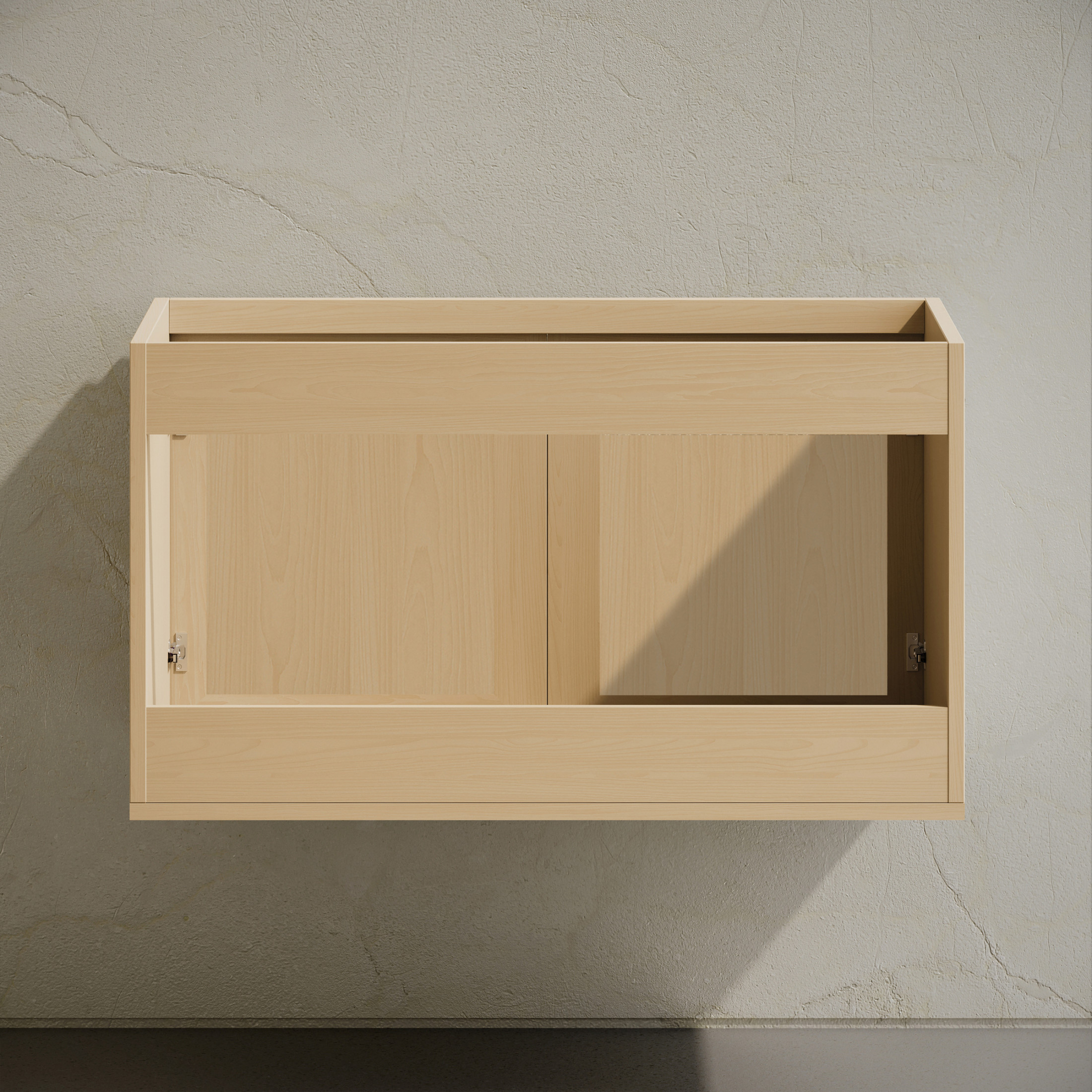 Classe 36" Wall-Mounted Bathroom Vanity in Natural Oak without Sink Top