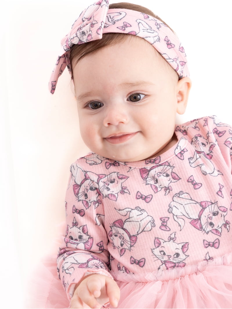 Infant Baby Girls 2-Piece Princess Outfit - Tutu Mesh Skirt With Bow Headband For Birthday & Wedding