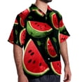 thumbnail image 2 of EMLLAR Casual Watermelon Button Down Button-Up Shirts (Unisex), 2 of 6