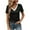 Black, variant on Annhoo Womens Tops Summer V Neck Short Sleeve Color Block Tshirt Comfy Casual Blouse Business Work Shirts