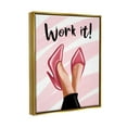 thumbnail image 3 of Stupell Industries Work It Fashion Heels Graphic Art Metallic Gold Floating Framed Canvas Print Wall Art, Design by Elizabeth Tyndall, 3 of 6