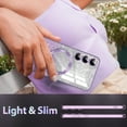thumbnail image 6 of CASEFIV for Samsung Galaxy S24 Plus Case,Compatible with MagSafe,Clear Magnetic Glitter Gradient Sparkle Luxury Plated Soft TPU Bumper Full Camera Lens Protector,Light Purple, 6 of 7