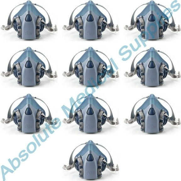 *10-Piece* 3M Half Facepiece Reusable Silicone Respirator Large 7503/37083 (AAD)