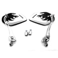 thumbnail image 1 of Universal Retro Motorcycle Mirrors Pair Adjustable Convex Design Weatherproof Durable Handlebar Mount, 1 of 7