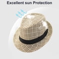 thumbnail image 4 of 56-58 cm circunferencia del sombrero sombreros de paja para hombres y mujeres, sombreros de ala corta, sombreros de verano, sombreros casuales de jazz retro, 4 of 5