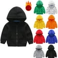 thumbnail image 5 of SGMVNU Boys Girls Full-Zip Hooded Sweatshirt, Lined Hoodies Jacket Coats, Solid Color Fall Winter Warm Coats with Pockets for Toddler Kids, Orange, 4-5 Years, 5 of 8