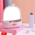 thumbnail image 4 of Table Makeup Mirror Cute Desk Mirror Vanity Mirror with Storage Girls DeskTop Space-Saving Beauty Mirror with Hook Makeup Mirror for Creativing Home Decor Health and Beauty, 4 of 5