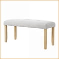 thumbnail image 5 of Indoor Upholstered Tufted Bench with High-Density Foam | Beige+Natural | Rubber Wood, 5 of 12
