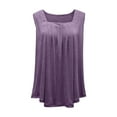 thumbnail image 4 of Hvyesh Plus Size Tank Tops for Women Sleeveless Square Neck Tunic Tops Lightweight Solid Pleated, 4 of 5
