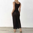 thumbnail image 6 of Swimsuit Coverup for Women Sleeveless Spaghetti Strap Crochet Knit Bodycon Maxi Dress Beach Cover Up Bathing Suit Dress, 6 of 8
