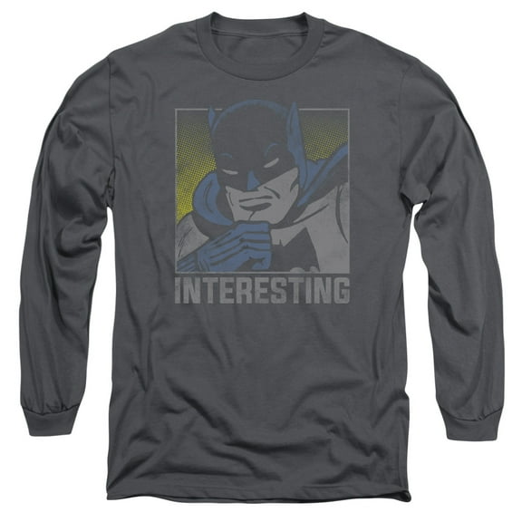 DC Comics Interesting-Long Sleeve Adult 18/1 Charcoal