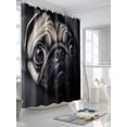 thumbnail image 3 of Fsddascl Cute Dog Shower Curtain Set - Standard 72" x 72" Washable Bathtub Curtain with 12 Hooks, Black Pet Retro Picture Waterproof Fabric Stall Shower Curtains for Bathroom/Bathtub Décor, 3 of 6