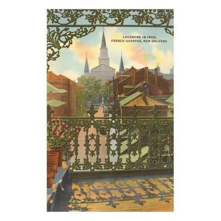 Grillwork, French Quarter, New Orleans, Louisiana Print Wall
