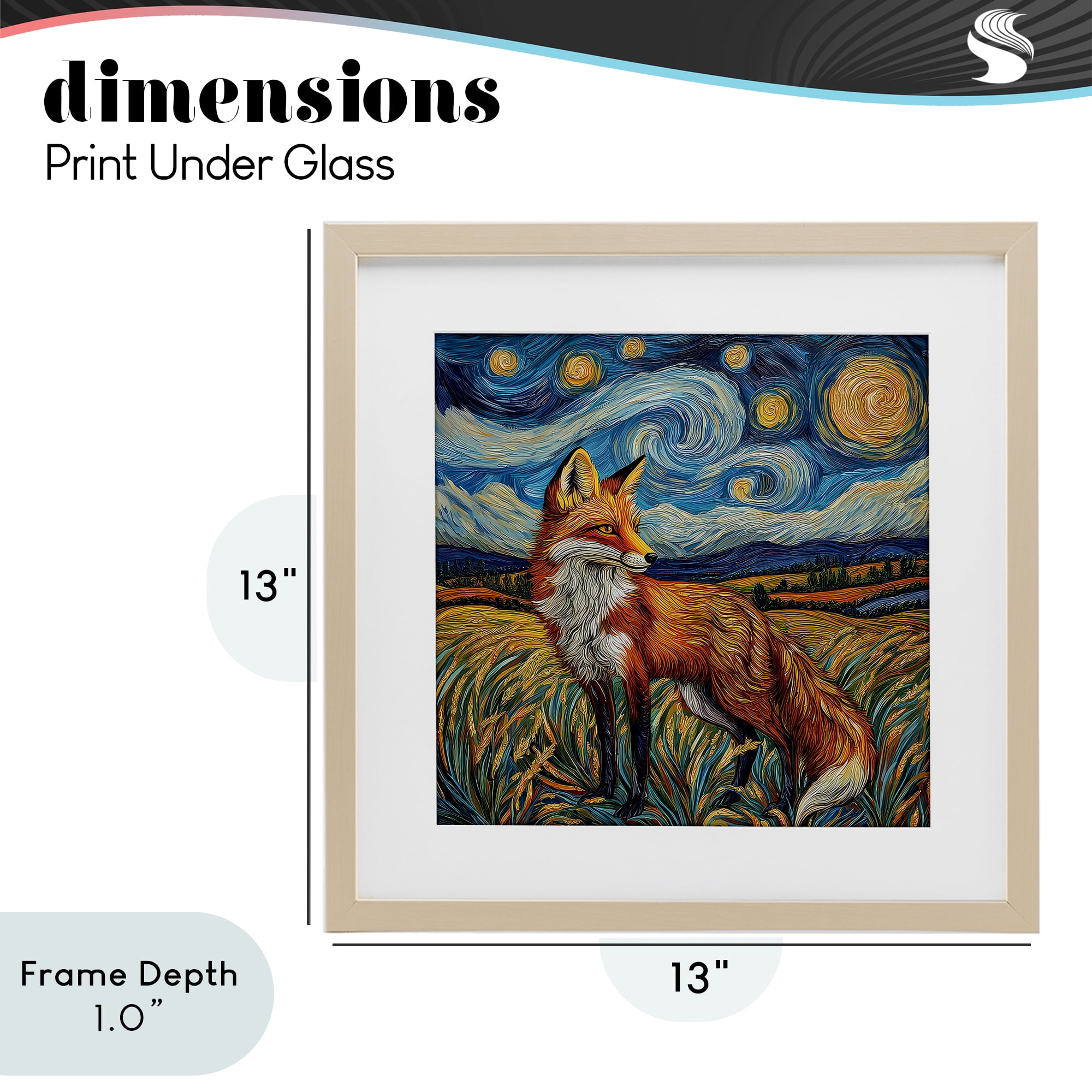 Stupell Industries Swirling Impressionist Fox Birch Framed Print Under Glass, design by The Wands Want