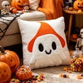 thumbnail image 6 of Plush Fall Pillow Covers Halloween Fall Decorations Sofa Couch Pillow Covers Square Summer Pillow Covers 18x18 for Farmhouse Halloween Ghost Pillowcase Decorative Throw Pillow Covers Cushion Cases, 6 of 6