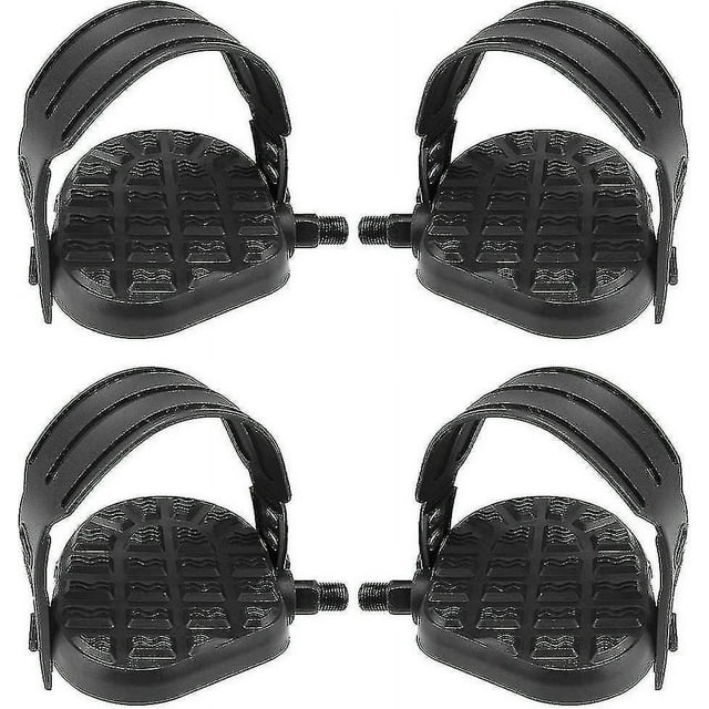 Bike Pedals With Straps Exercise Bicycle Pedals And Straps Fixie Set Replacement Bike Pedals With Adjustable Pedal Straps For Exercise Bikes Spinning