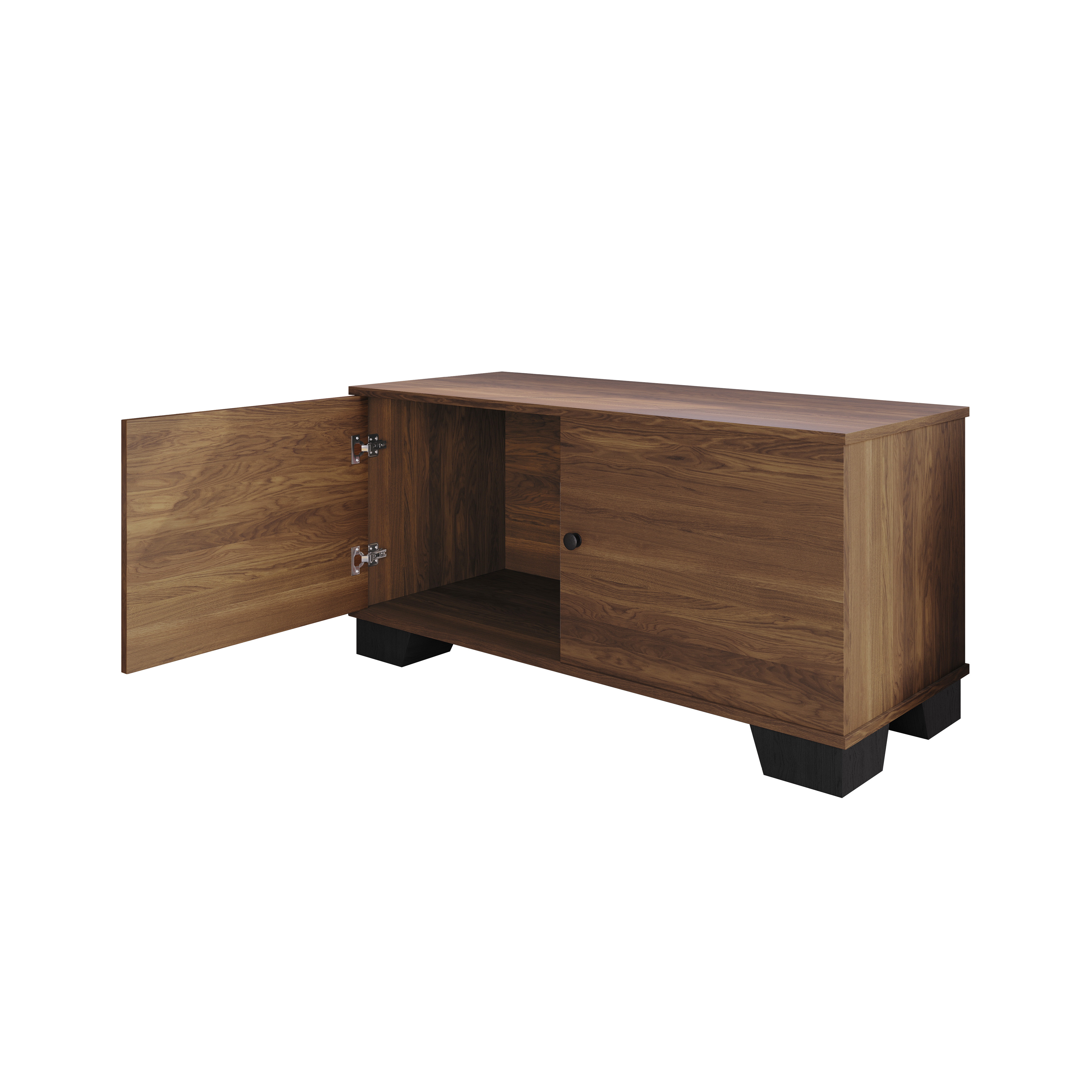 Home Design Smyrna Storage Cabinet Bench with Spacious Hidden Compartment, Sturdy Construction, Multi-Purpose Design for Entryway, Bedroom, or Living Room, Brown