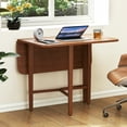 thumbnail image 4 of Patiojoy Square Drop Leaf Dining Table 36" Compact Folding Kitchen Table for 2-4 People Walnut, 4 of 10