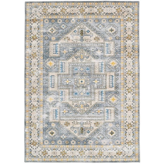 Linon Washable Kirby Polyester 2'x3' Rug Gray