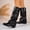Black, variant on Women's Street Style Boots Slouchy Mid-Calf Round Toe Buckle Strap Medium Block Heel Fall Winter Fashion Riding Boots Brown 9.5(43)