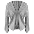 thumbnail image 3 of Thick Thick Needle Sweater Women's Autumn And Winter Coat Women's Balloon Sleeve Knitted Cardigan Solid Color Versatile Lazy Style Stin Sweater Loose Knit Cardigan Evening Cardigans for Women Casual, 3 of 3