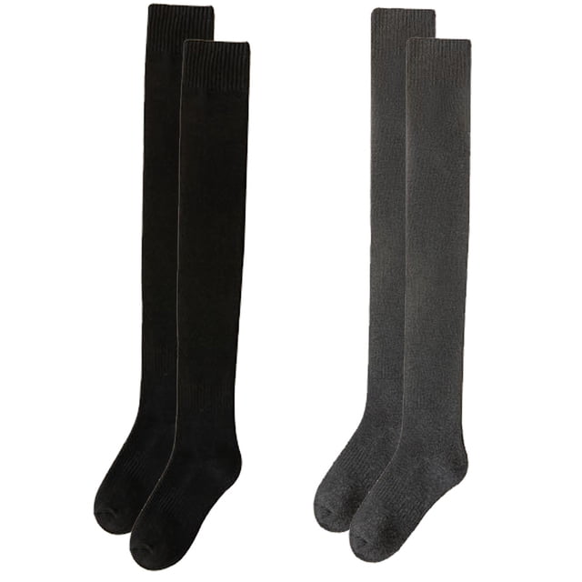 Calcetines hasta el muslo para mujer, extralargos, cálidos, gruesos, altos, largos, calentadores de piernas